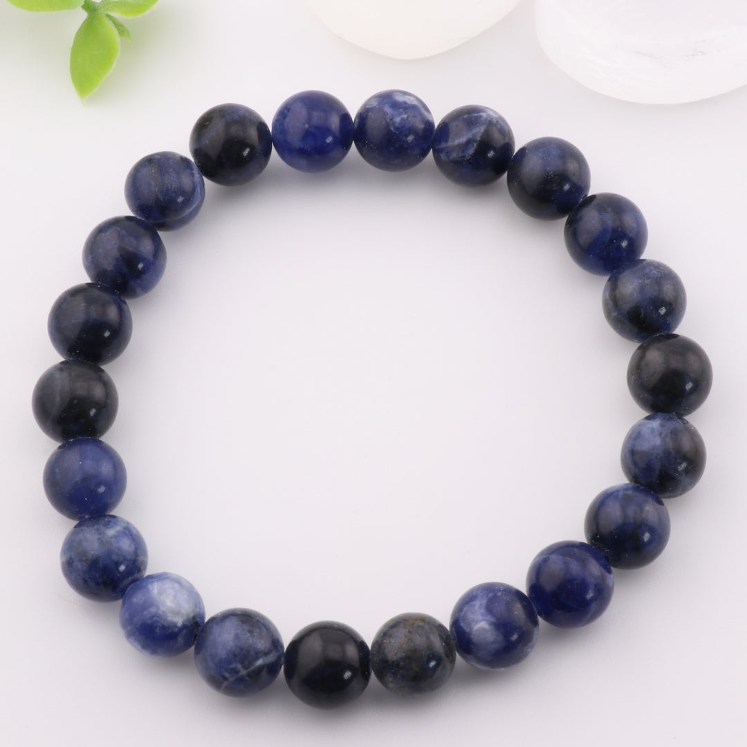 Bracelet énergétique en sodalite naturelle – Accessoire de bijouterie sans métal 8 mm