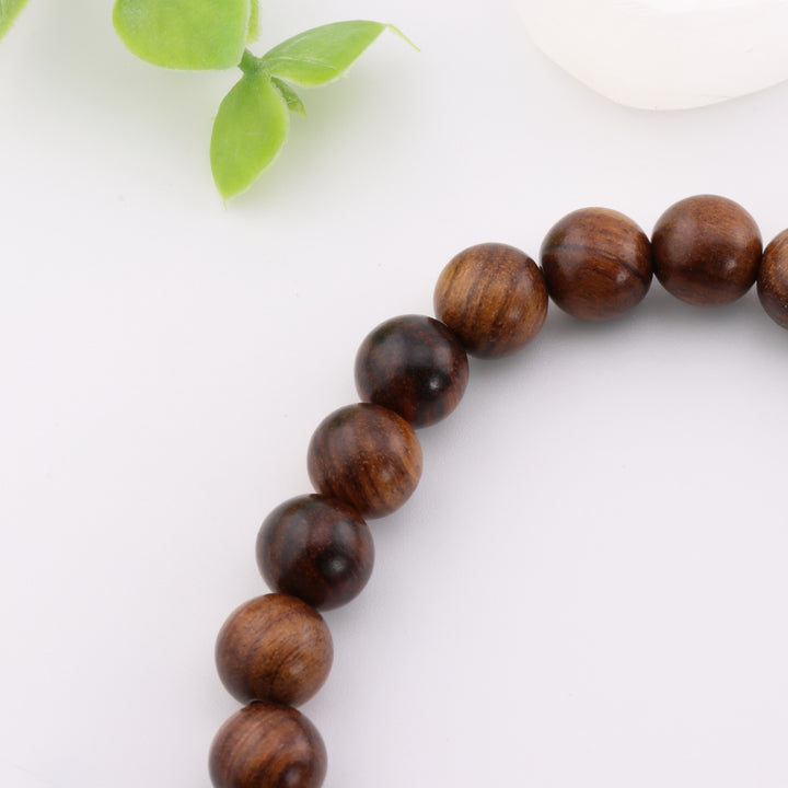 Bracelet artisanal en bois naturel – Sans métal, 8 mm – Mode polyvalente