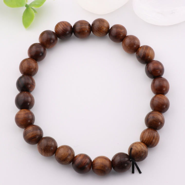 Bracelet artisanal en bois naturel – Sans métal, 8 mm – Mode polyvalente