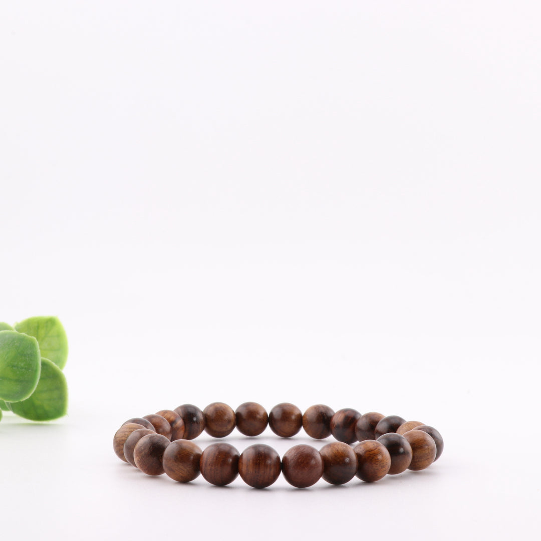 Bracelet artisanal en bois naturel – Sans métal, 8 mm – Mode polyvalente