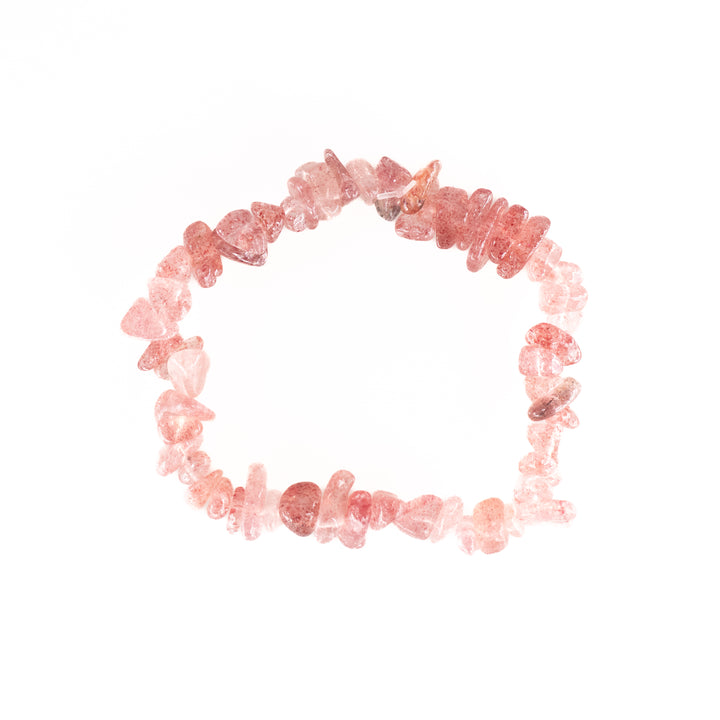 Bracelet en quartz fraise naturel – Sans métal, 5-8 mm