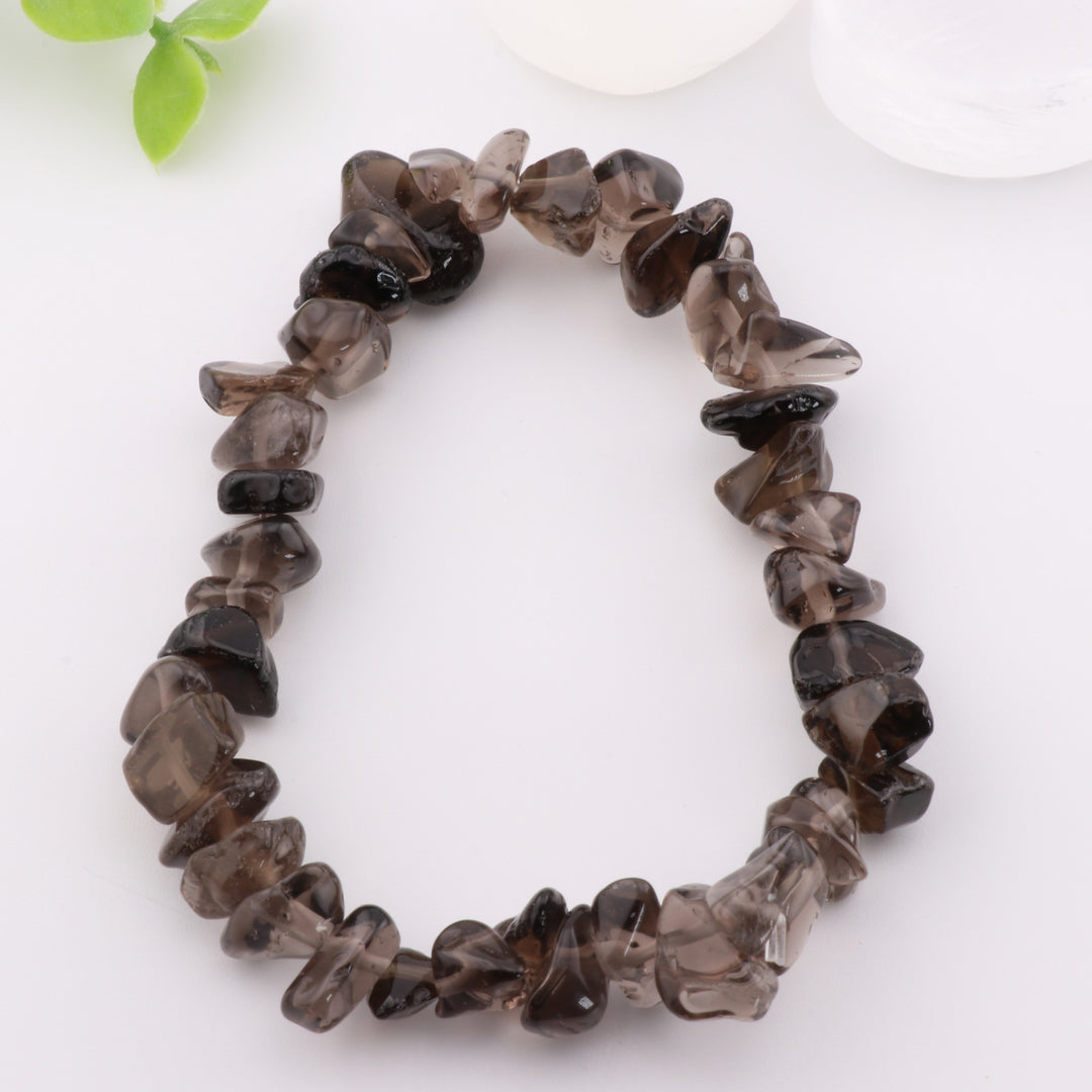 Bracelet en quartz fumé synthétique - Sans métal, bijou en cristal de guérison