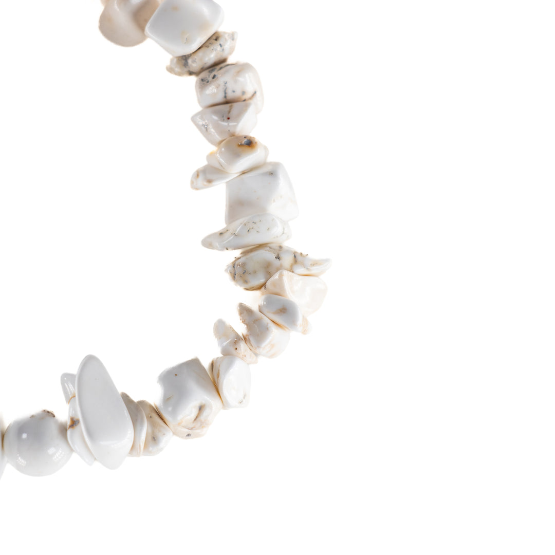 Pulsera de piedra de magnesita natural (sin metal, 5-8 mm)