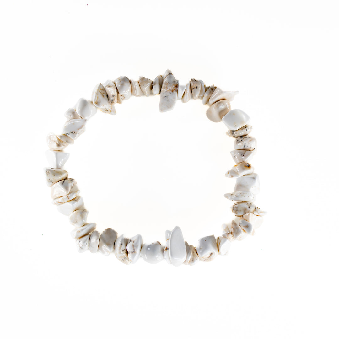 Pulsera de piedra de magnesita natural (sin metal, 5-8 mm)
