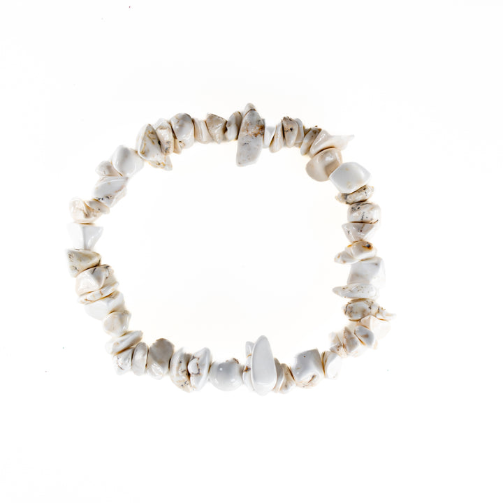 Pulsera de piedra de magnesita natural (sin metal, 5-8 mm)