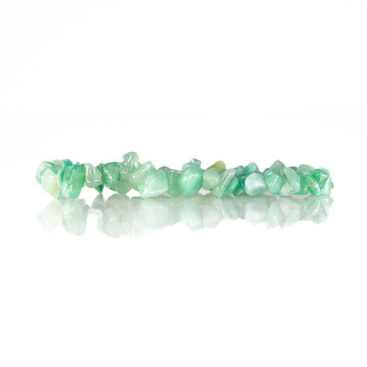 Pulsera de aventurina verde natural (sin metal, 5-8 mm)