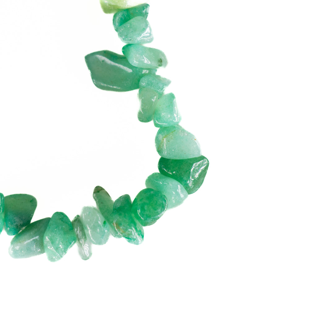 Pulsera de aventurina verde natural (sin metal, 5-8 mm)