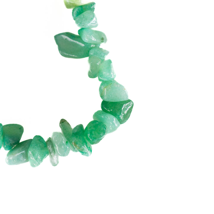 Pulsera de aventurina verde natural (sin metal, 5-8 mm)