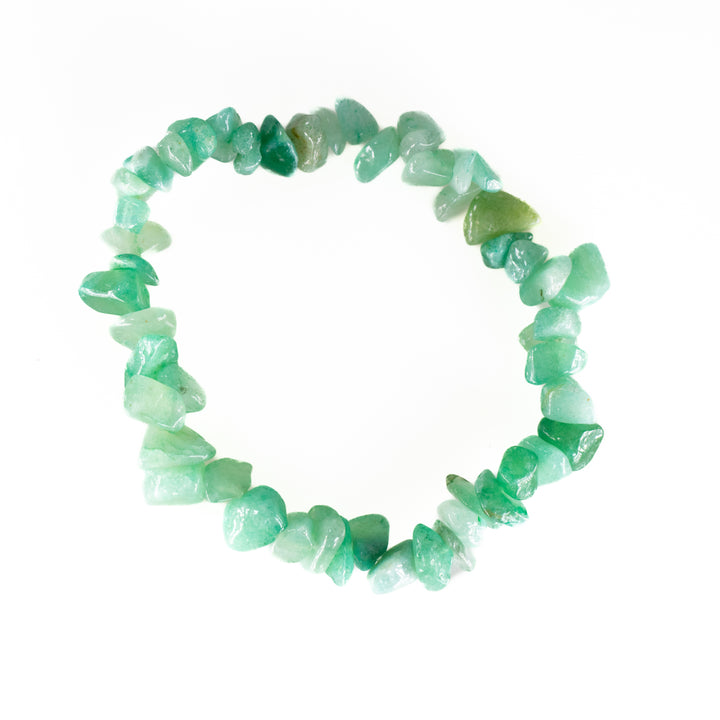 Pulsera de aventurina verde natural (sin metal, 5-8 mm)