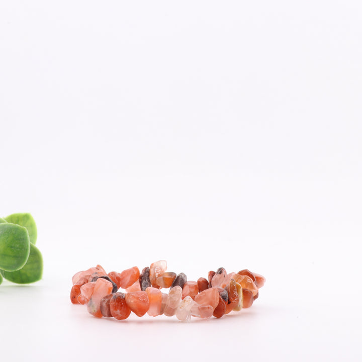 Pulsera de cuentas de cornalina natural (sin metal, 5-8 mm)