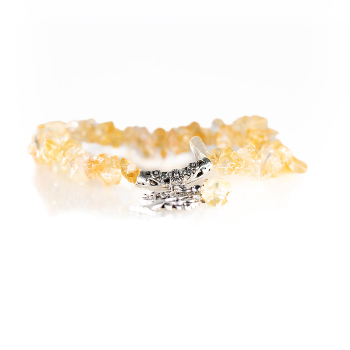Pulsera de citrino natural en chips (sin metal, 5-8 mm)