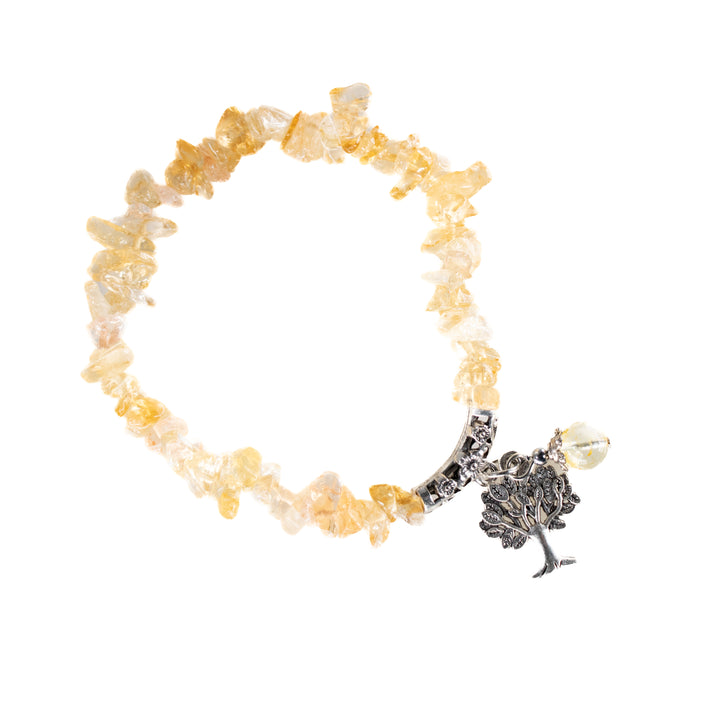 Pulsera de citrino natural en chips (sin metal, 5-8 mm)