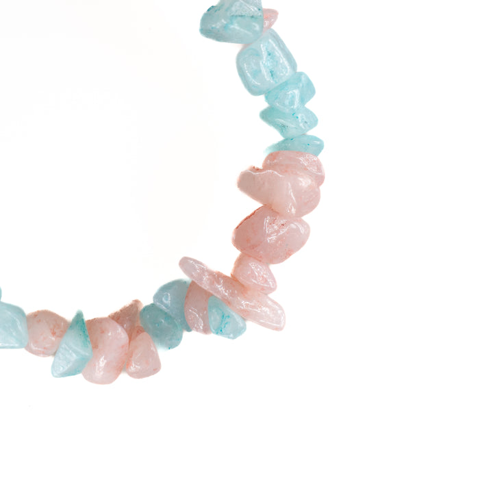 Natural White Jade Chip Stone Bracelet – Metal-Free, 5-8mm