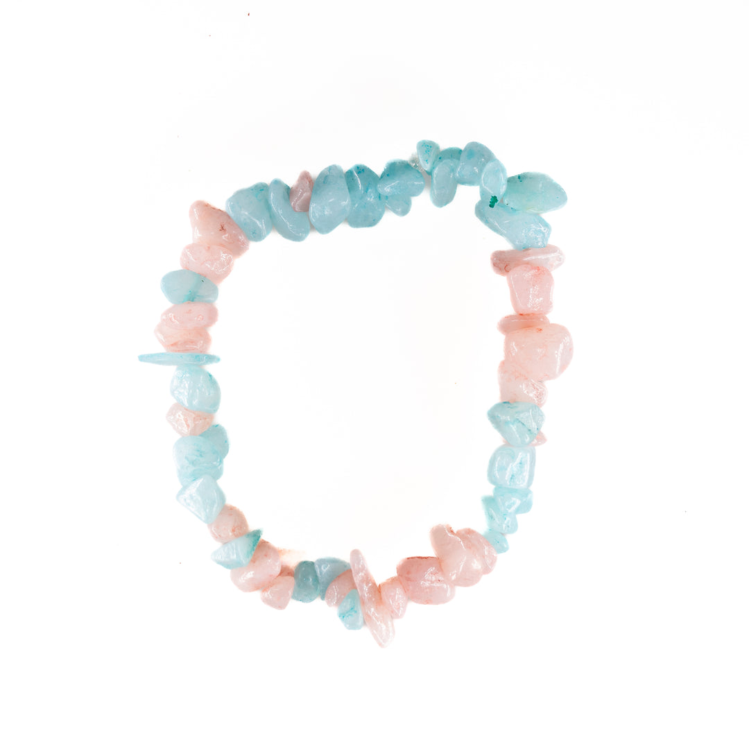 Natural White Jade Chip Stone Bracelet – Metal-Free, 5-8mm
