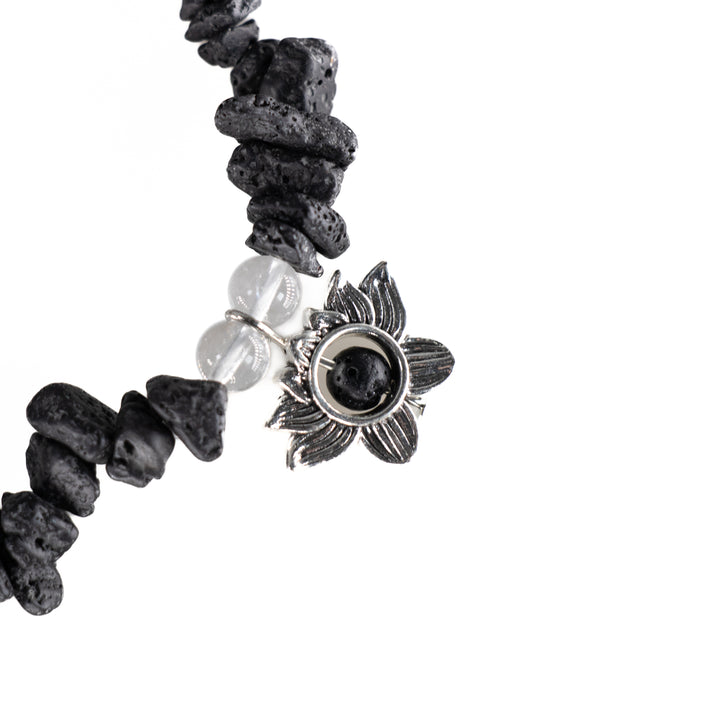 Pulsera de piedra volcánica natural (sin metal, 5-8 mm)