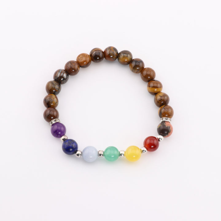 Bracelet œil de tigre naturel, 8 mm - Bijoux en pierres précieuses pour la confiance et la guérison