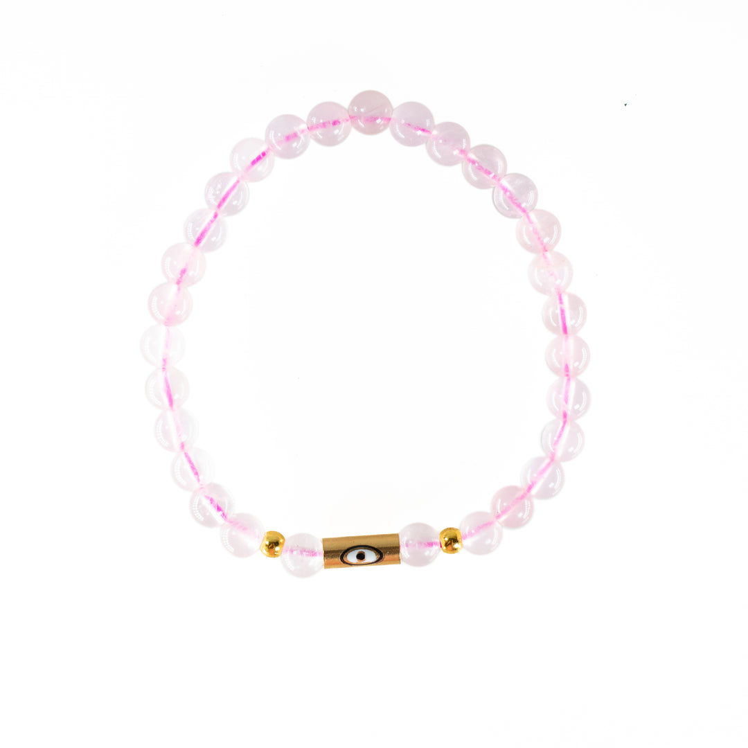 Natural Rose Quartz Gemstone Bracelet, 6mm