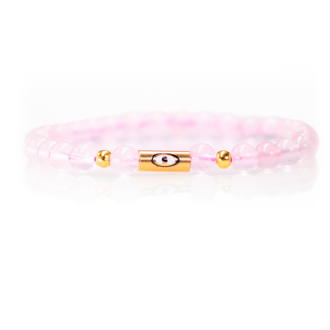 Natural Rose Quartz Gemstone Bracelet, 6mm