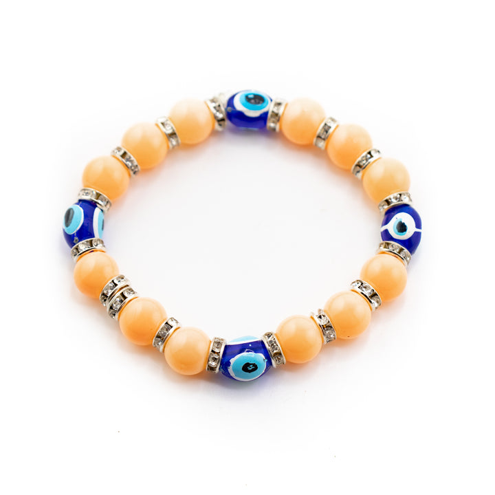 Bracelet de protection Nazar et mauvais œil, taille enfant, perles de 8 mm