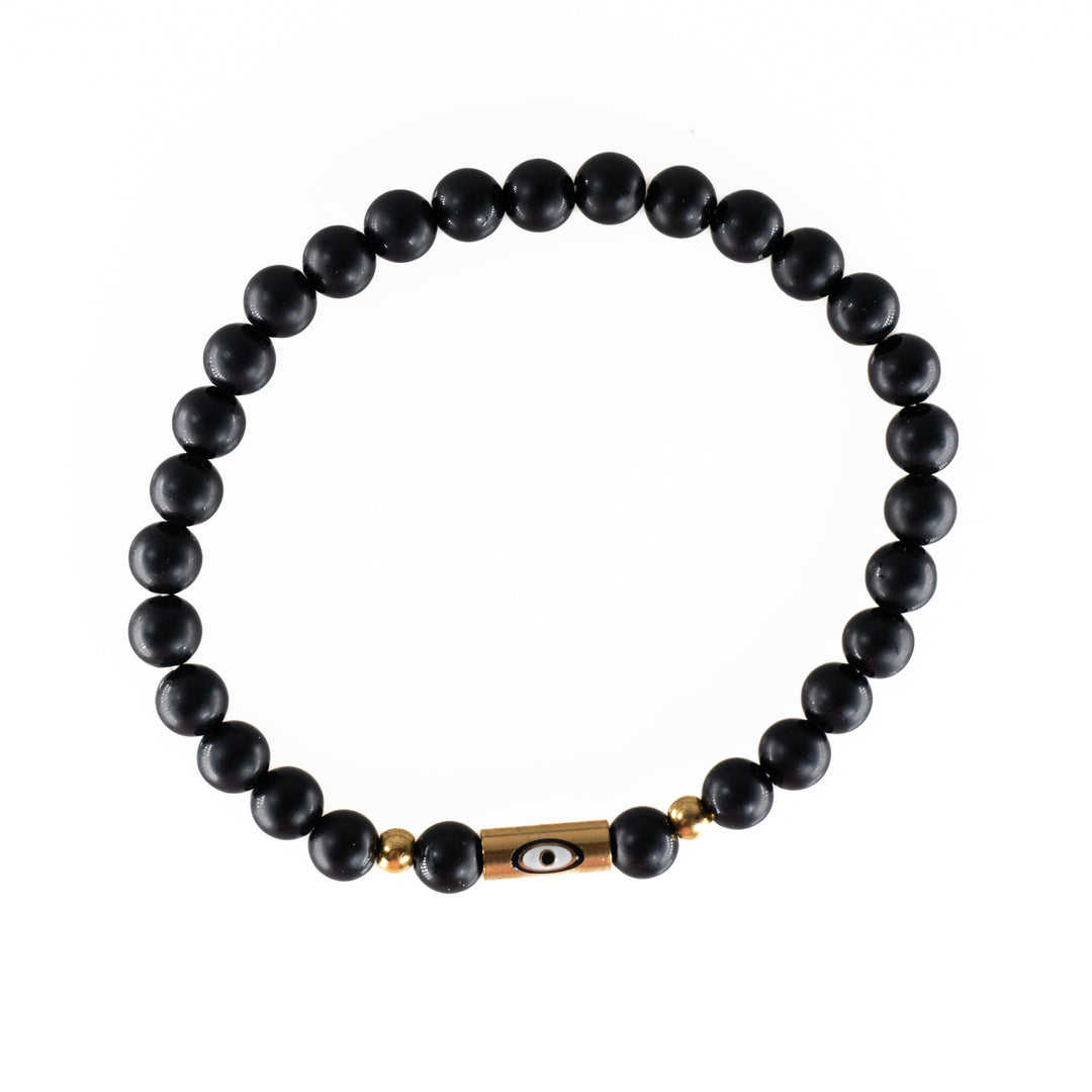 Bracelet en onyx givré naturel, 6 mm -