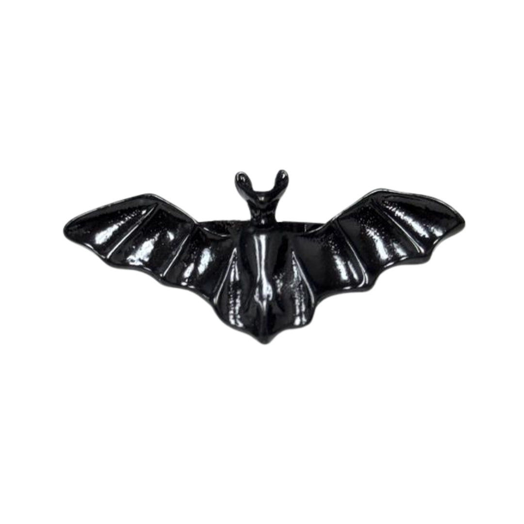 Black Metal Ring with Bat Symbol – Gothic Statement Ring
