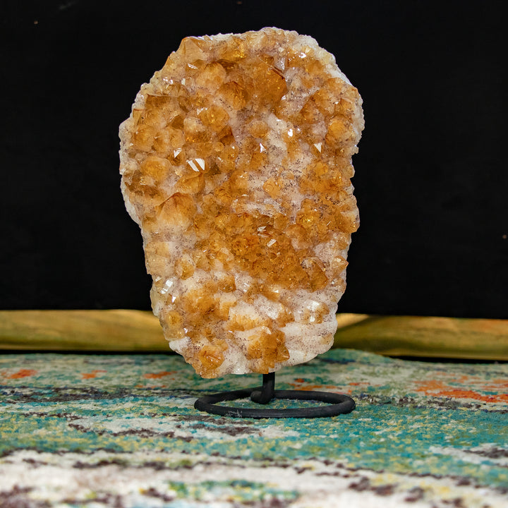 “Sunshard” - Rare Citrine Cluster on Metal Stand
