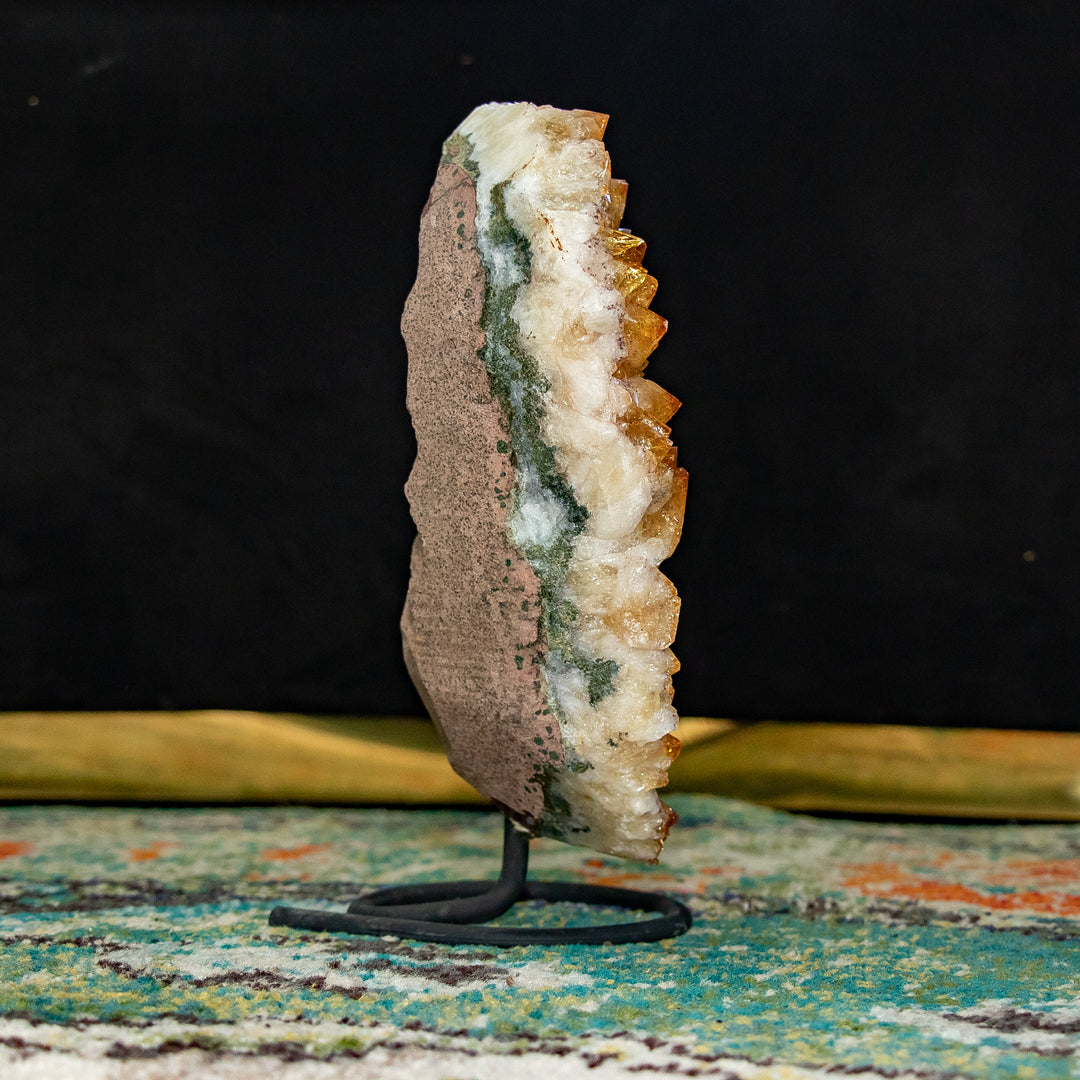 “Sunshard” - Rare Citrine Cluster on Metal Stand