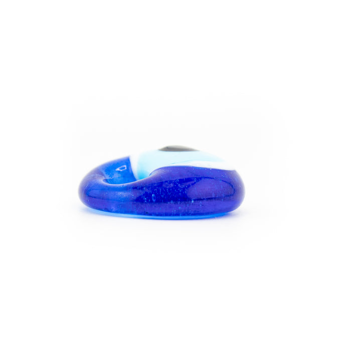Handmade Flat Lampwork Nazar/Evil Eye, with Hole, 1" Inch