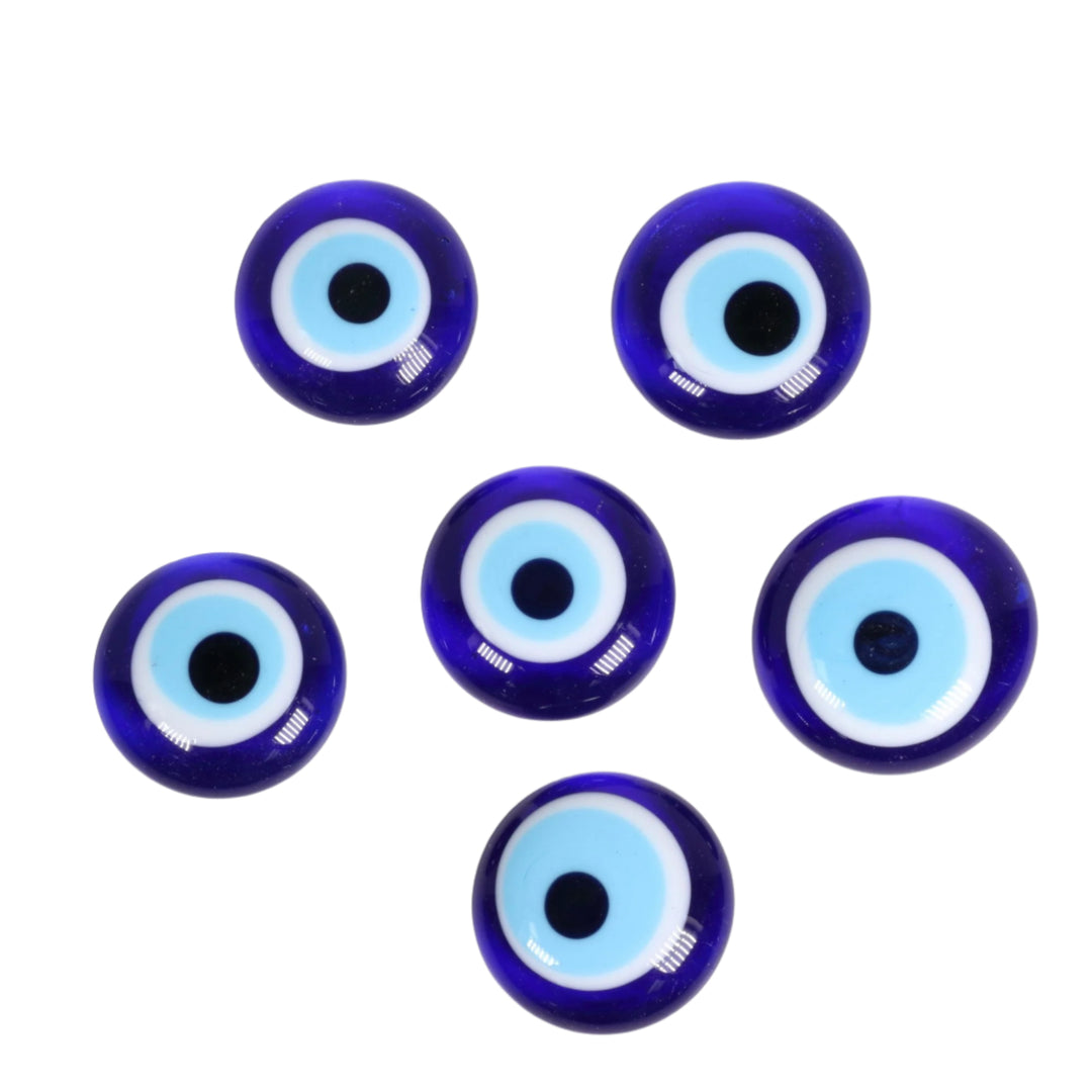 Handmade Flat Lampwork Nazar/Evil Eye, 1" Inch