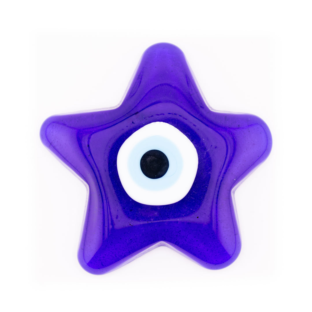 Handmade Star Shaped Lampwork Nazar/Evil Eye, 3" Inch