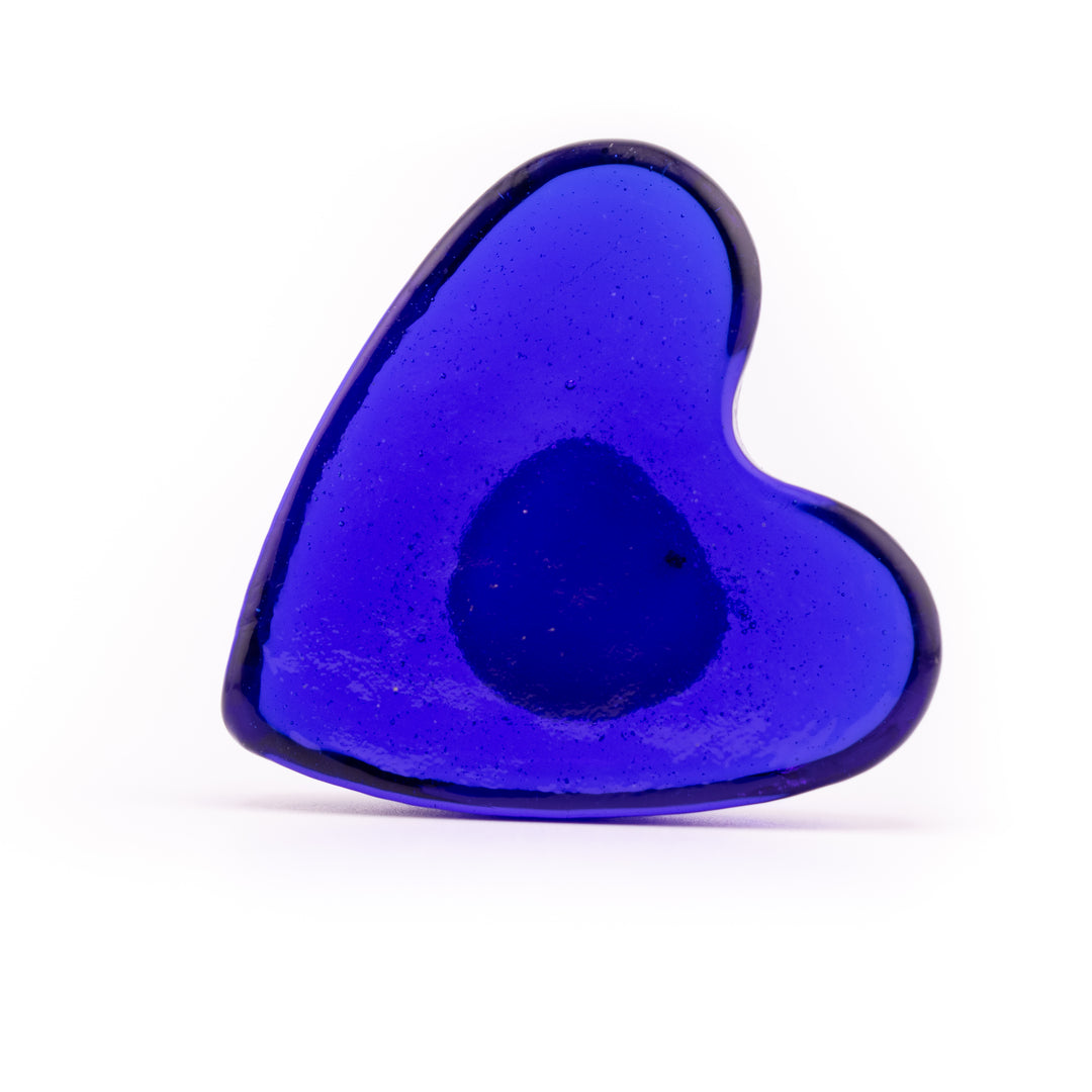 Handmade Heart Shaped Lampwork Nazar/Evil Eye, 2.5" Inch