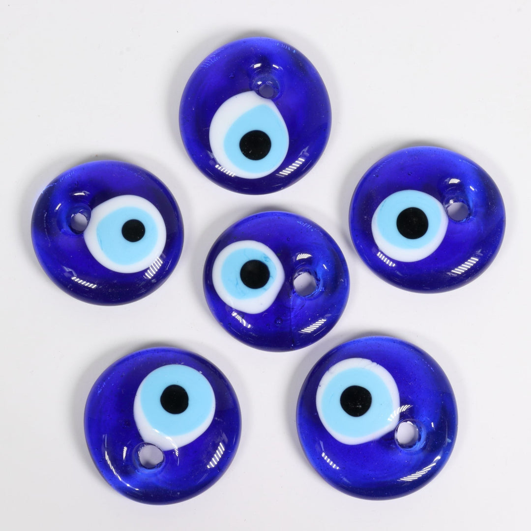 Ojo de Nazaret/Mal de Cristal Plano Hecho a Mano, con Agujero, 3,8 cm