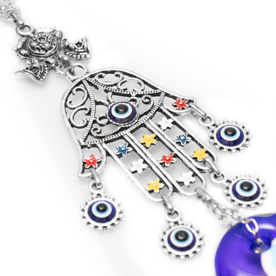Authentic Nazar/Evil Eye Wall Decor with Hamsa Hand, 9" Inch