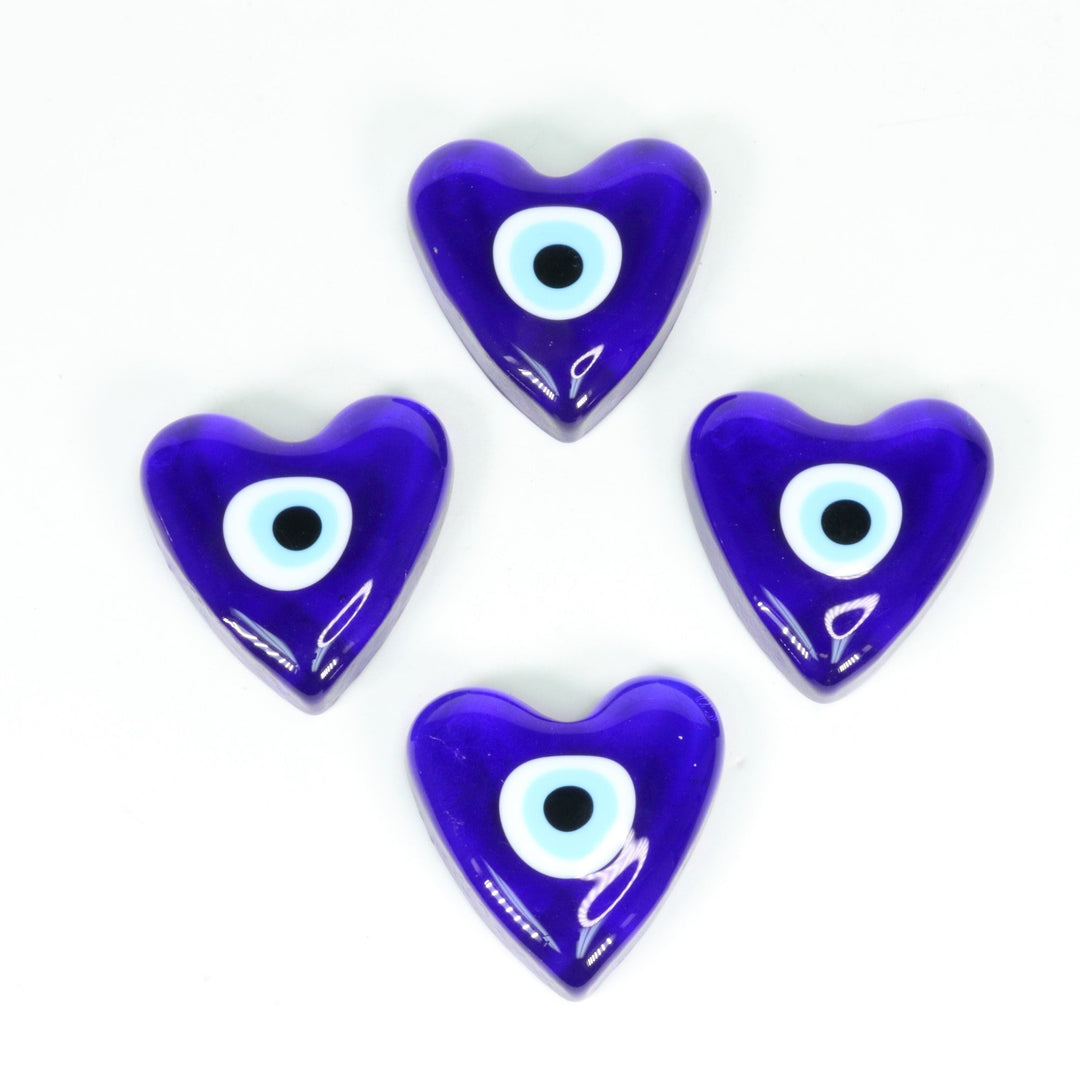 Handmade Heart Shaped Lampwork Nazar/Evil Eye, 2.5" Inch