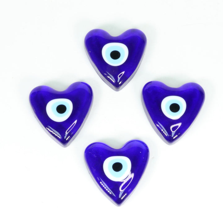 Handmade Heart Shaped Lampwork Nazar/Evil Eye, 2.5" Inch