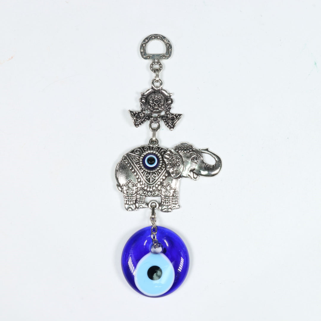 Auténtica decoración de pared de Nazar/Mal de Ojo con figura de elefante, 18 cm