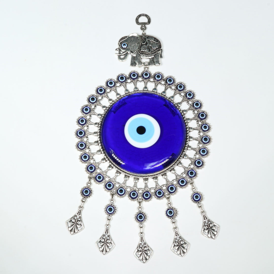 Auténtica decoración de pared de Nazar/Mal de Ojo con figura de elefante, 30 cm