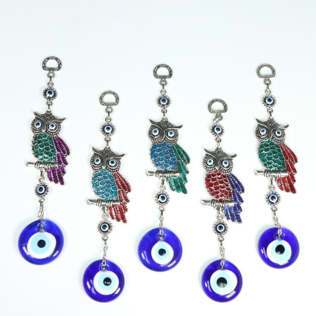 Auténtica decoración de pared de Nazar/Mal de Ojo con figura de búho, 23 cm