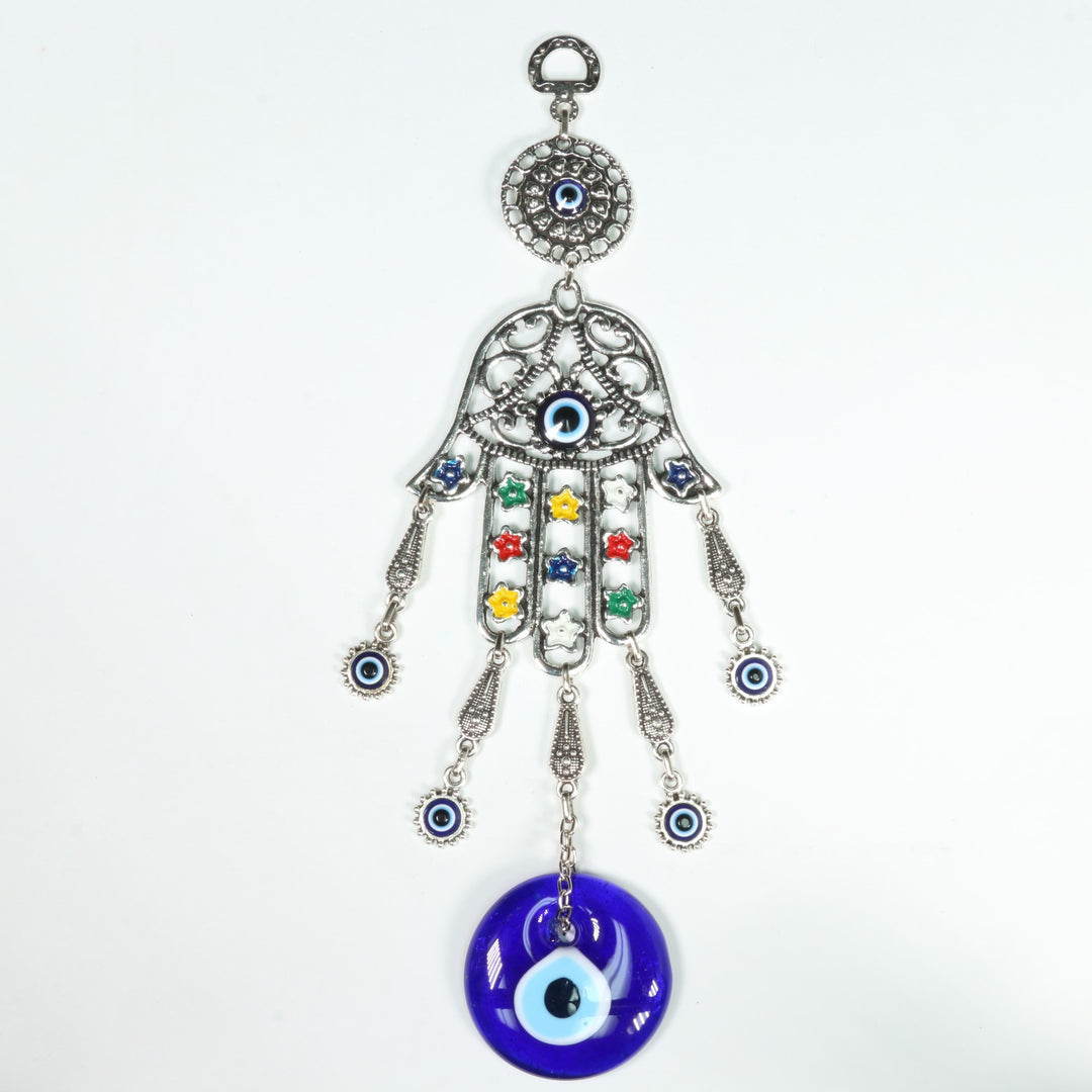 Auténtica decoración de pared de Nazar/Ojo Maligno con mano de Hamsa, 33 cm