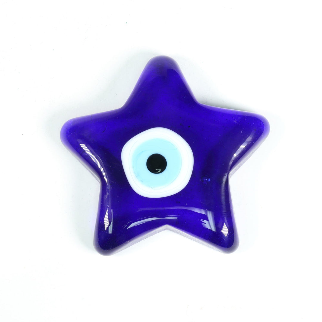 Ojo de Nazar/Mal de Lampwork en forma de estrella hecho a mano, 3 pulgadas