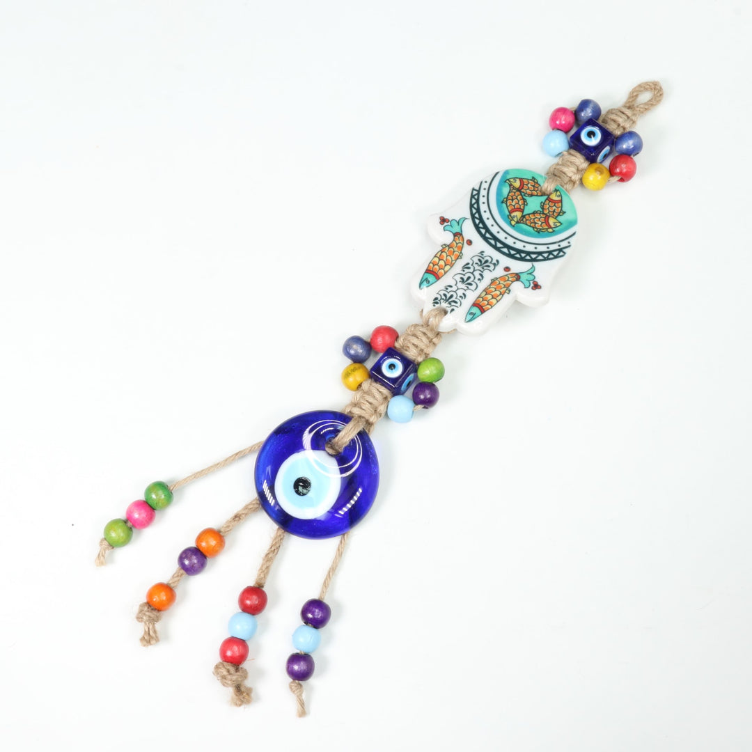 Adorno colgante con protección de mano de Hamsa y ojo de Nazaret, 33 cm