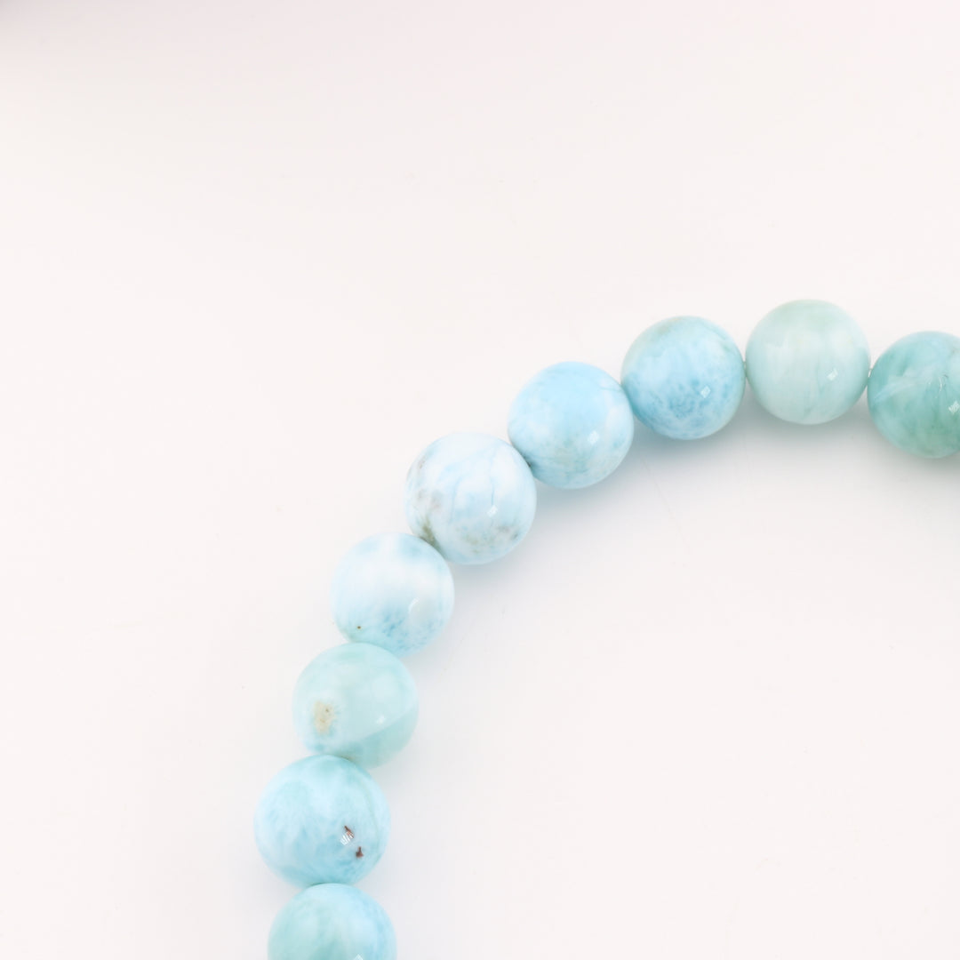 Cadeau de Noël spécial - Bracelet en pierre de larimar naturelle - Sans métal, 8 mm