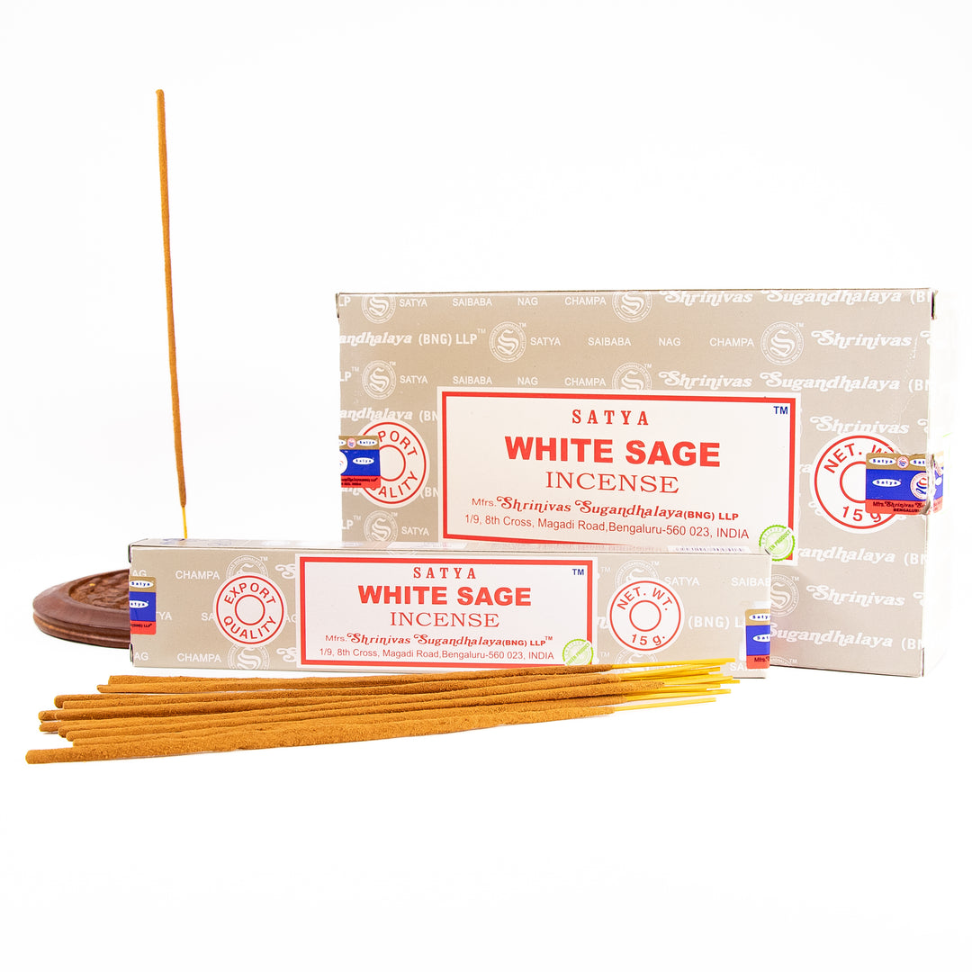 Bâtonnets d'encens Satya à la sauge blanche – 15 g