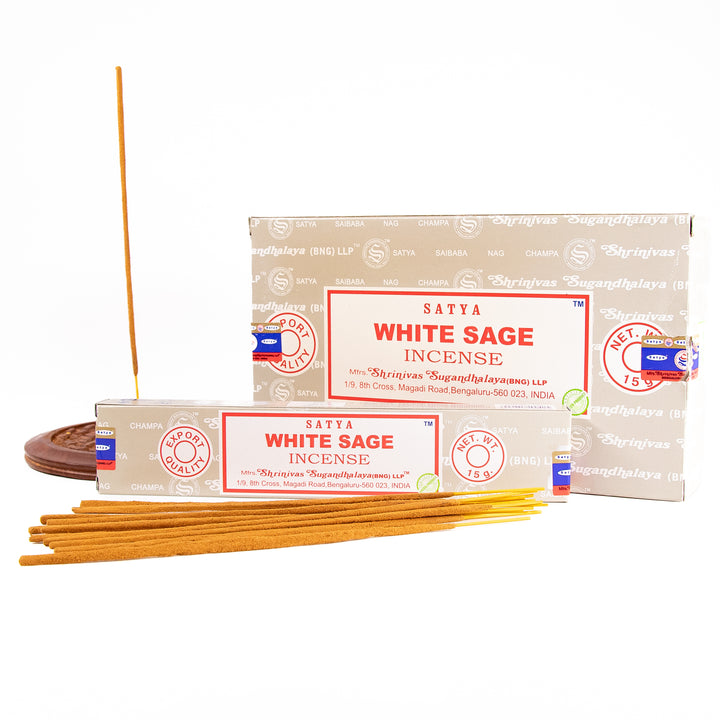 Bâtonnets d'encens Satya à la sauge blanche – 15 g