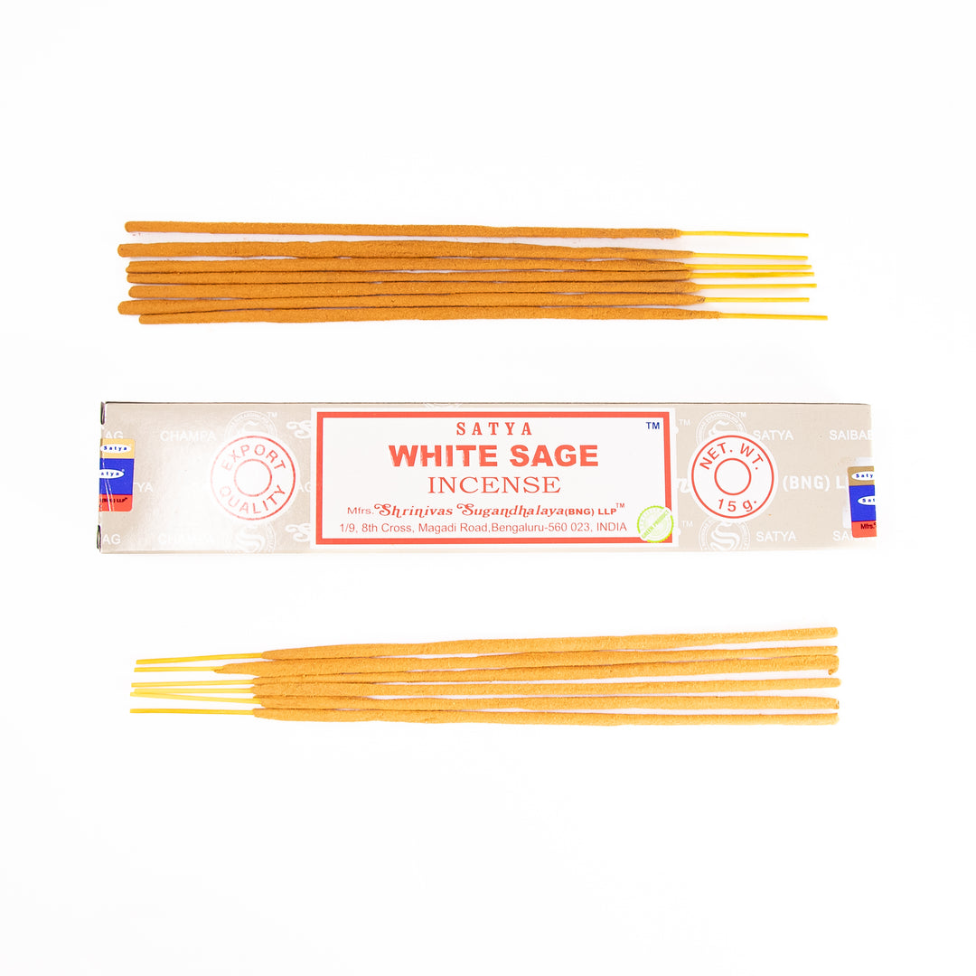 Bâtonnets d'encens Satya à la sauge blanche – 15 g