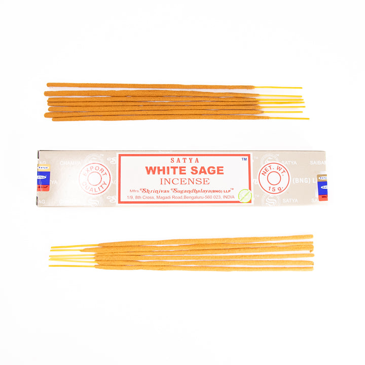 Bâtonnets d'encens Satya à la sauge blanche – 15 g