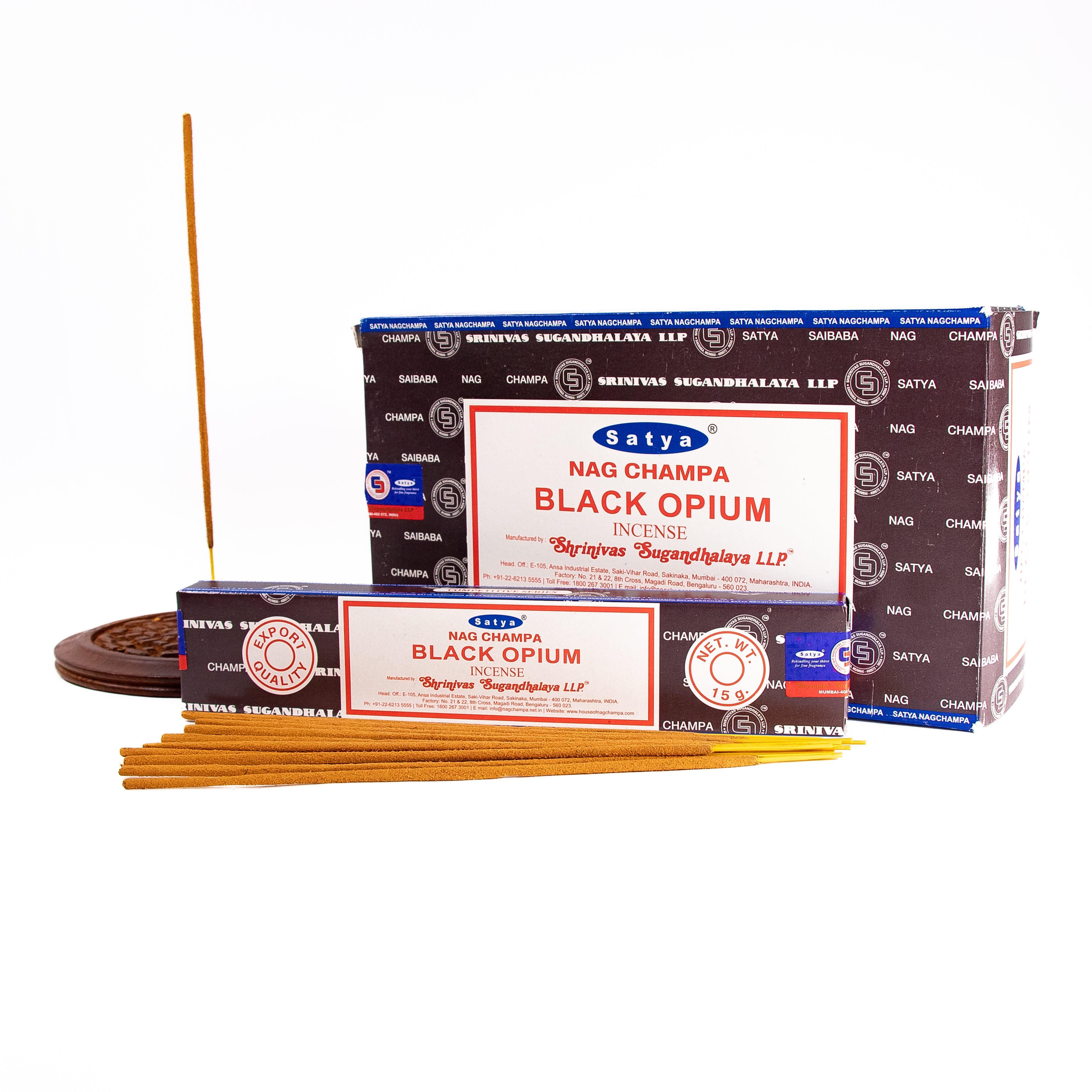 Satya Nag Champa Black Opium Incense Sticks (15g) – Stoneage