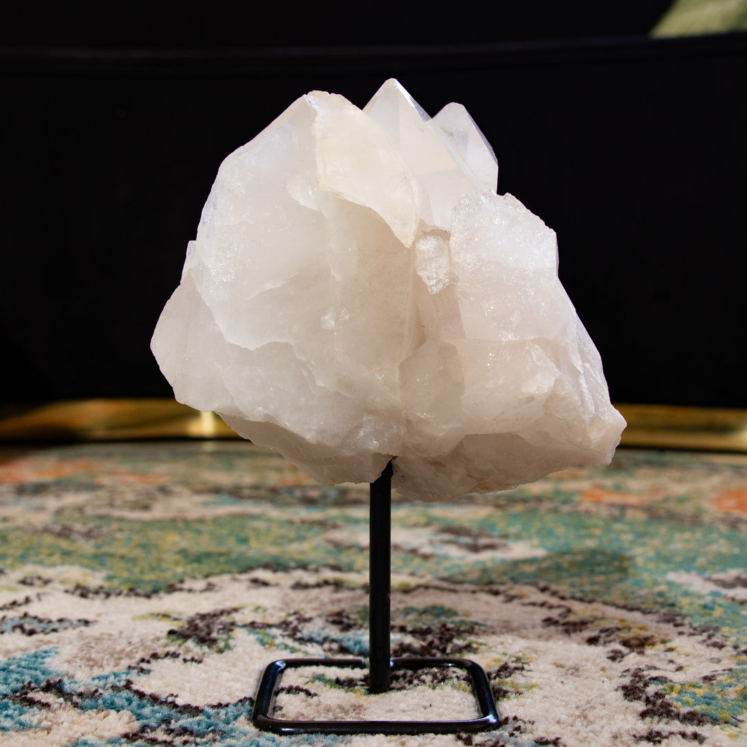 Quartz clair sur support en métal