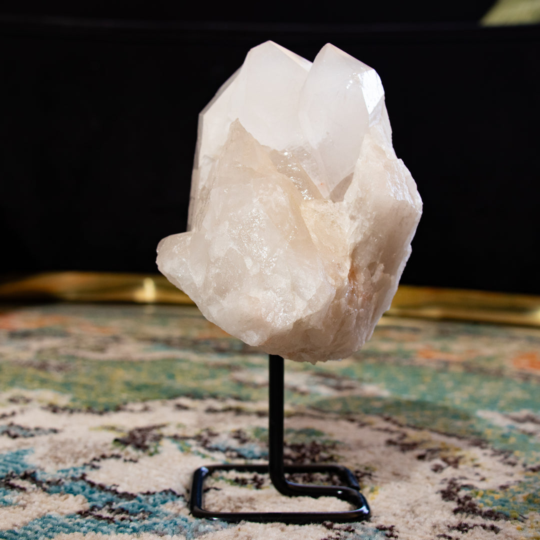 Quartz clair sur support en métal