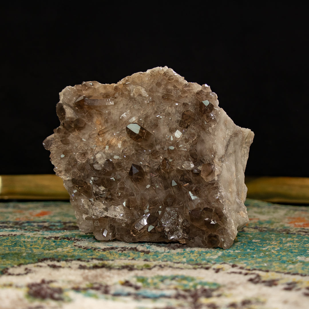 Amas de quartz fumé naturel pour l'ancrage et la clarté (9,4 lb)